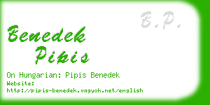 benedek pipis business card